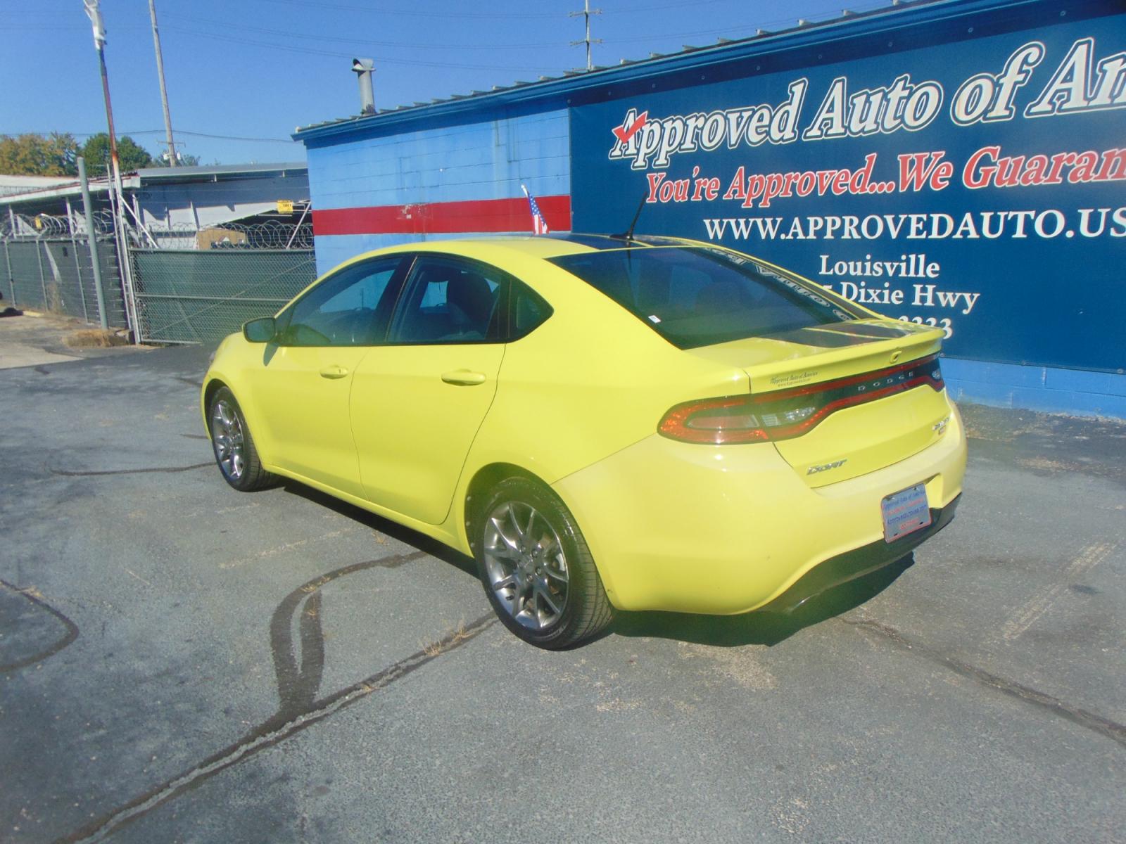 2013 Yellow Dodge Dart (1C3CDFBHXDD) with an 4-CYL Tigershark 2.0L engine, Manual, 6-Spd transmission, located at 2105 Dixie Hwy, Louisville, KY, 40210, (502) 772-3333, 38.221058, -85.792671 - Photo #8